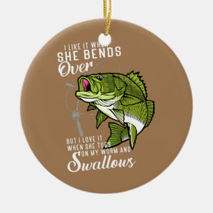 I Like It When She Bends Over Funny Fishing Ceramic Tree Decoration