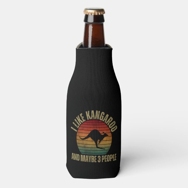 I LIKE KANGAROO AND MAYBE 3 PEOPLE BOTTLE COOLER (Bottle Front)