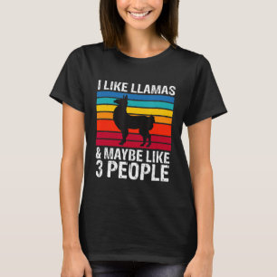 I Like Llamas and 3 People Vintage Retro Style T-Shirt