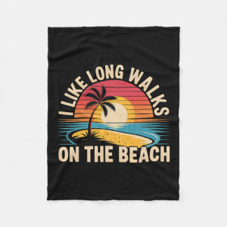 I Like Long Walks On The Beach Summer Tourist - 3  Fleece Blanket