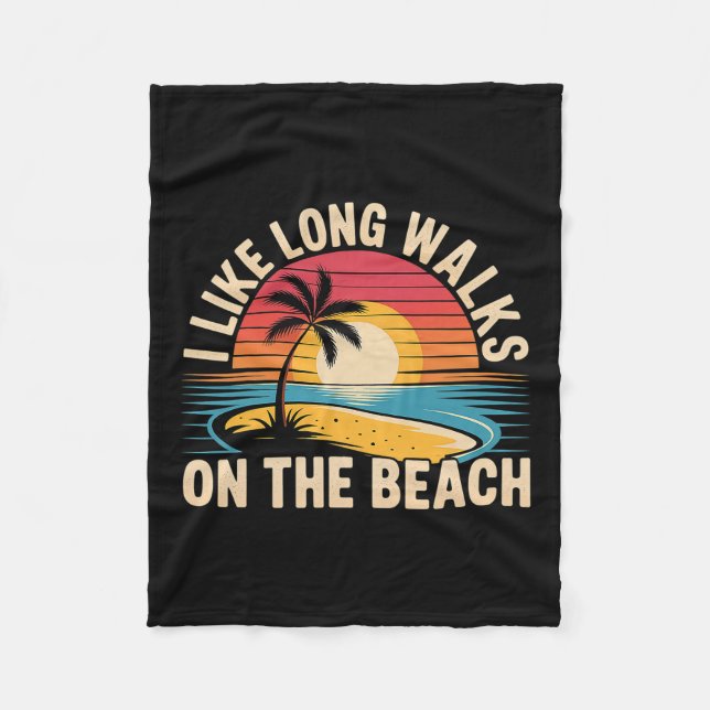 I Like Long Walks On The Beach Summer Tourist - 3  Fleece Blanket (Front)