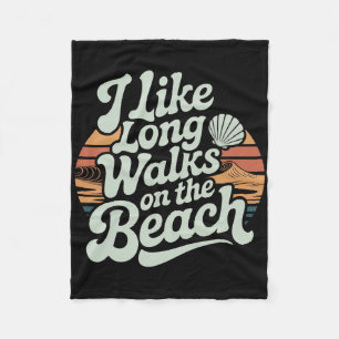 I Like Long Walks On The Beach Summer Tourist ---- Fleece Blanket