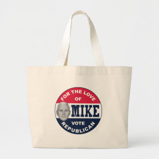 I-LIKE-MIKE-BUTTON-REPUBLICAN LARGE TOTE BAG