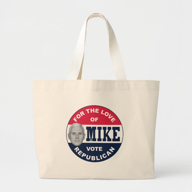 I-LIKE-MIKE-BUTTON-REPUBLICAN LARGE TOTE BAG (Front)