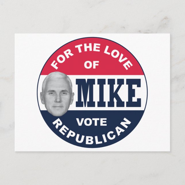 I-LIKE-MIKE-BUTTON-REPUBLICAN POSTCARD (Front)