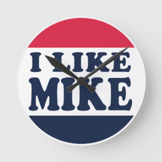 I-LIKE-MIKE-BUTTON ROUND CLOCK