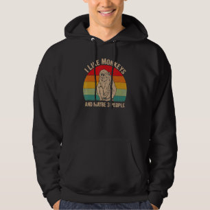 I Like Monkeys And Maybe 3 People Monkey Graphic R Hoodie