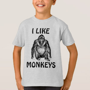 I LIKE MONKEYS KIDS T-SHIRTS