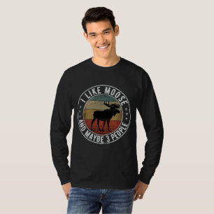 i like moose and maybe 3 people vintage antler T-Shirt