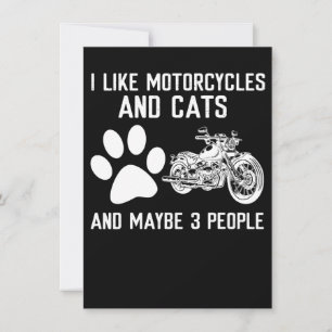I Like Motorcycles And Cats Funny Art Gift