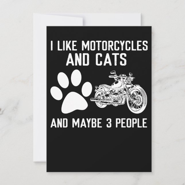 I Like Motorcycles And Cats Funny Art Gift (Front)