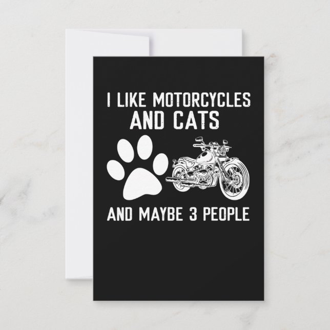 I Like Motorcycles And Cats Funny Art Gift (Front)