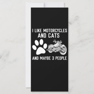 I Like Motorcycles And Cats Funny Art Gift