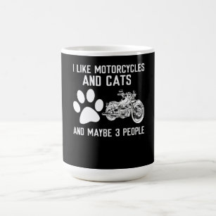 I Like Motorcycles And Cats Funny Art Gift Magic Mug