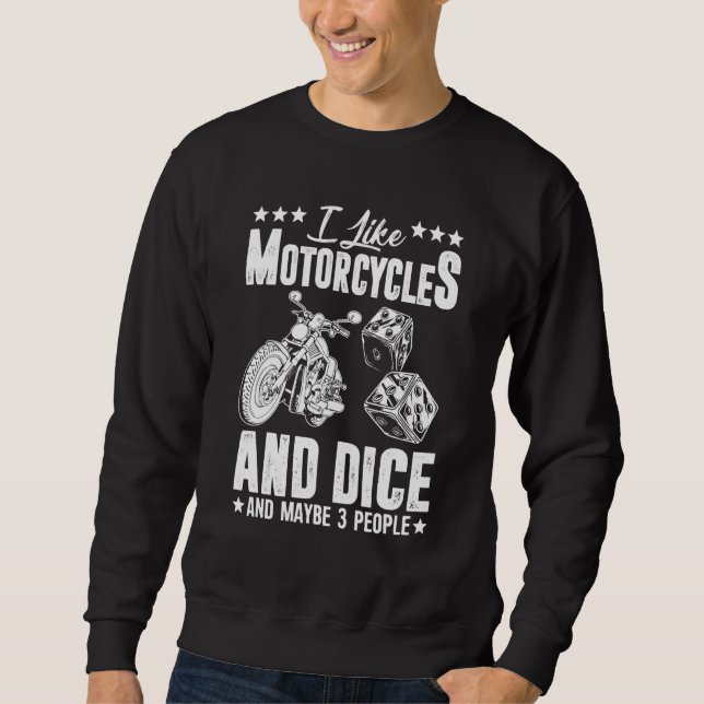 I Like Motorcycles And Dice Motorcycle Tee For Men (Front)