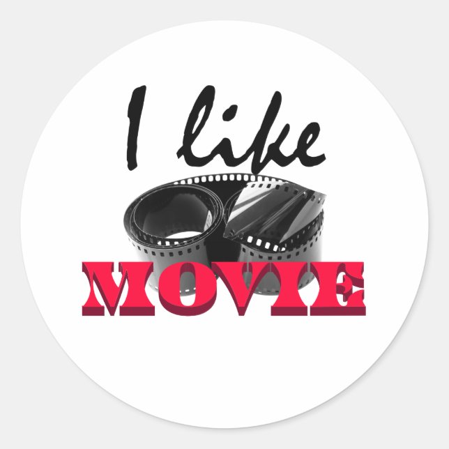 I like movie classic round sticker (Front)