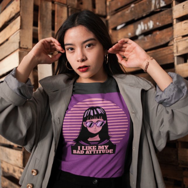 I LIKE MY BAD ATTITUDE LADIES GOTHIC T-SHIRTS (Creator Uploaded)