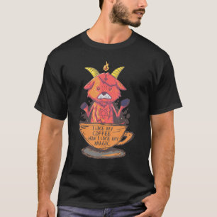 I Like My Coffee How I Like My Magic Baphomet Sata T-Shirt