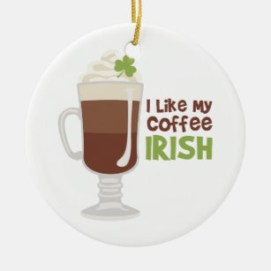 I Like My Coffee Irish Ceramic Tree Decoration