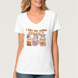 I like my coffee spooky pumpkin halloween witch T-Shirt