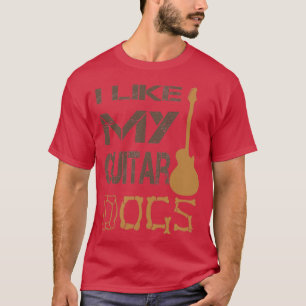 I like my guitar dogs gift idea for guitar and dog T-Shirt