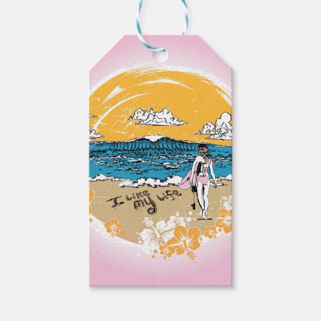 "I like MY life" girl surf tag (Front)