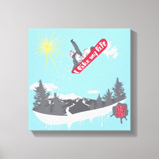 "I like My life" snowboarding canvas (Front)