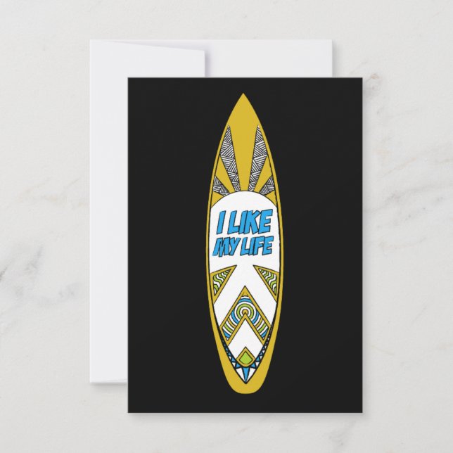I like MY life surfboard Thank you notes (Front)