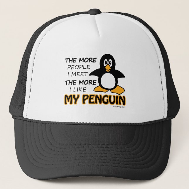 I Like My Penguin Trucker Hat (Front)