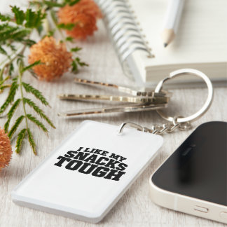 I Like My Snacks Tough Funny Beef Jerky Saying Key Ring