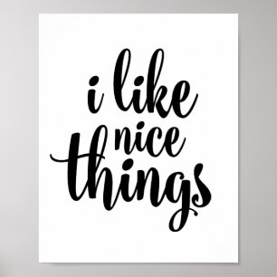 I like nice things poster
