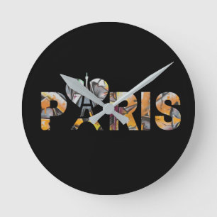 I like Paris with a colorful urban decor. Round Clock