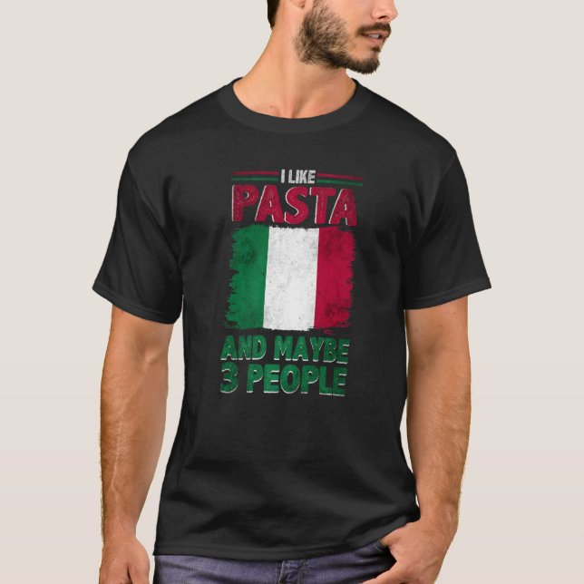 I Like Pasta Italy Italian Culture Italia Flag Pre T-Shirt (Front)