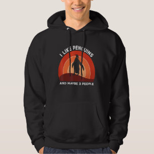 I Like Penguins And Maybe 3 People Retro Penguin Hoodie