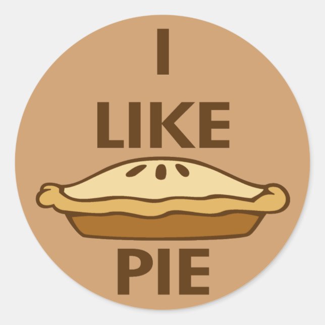 I Like Pie Classic Round Sticker (Front)