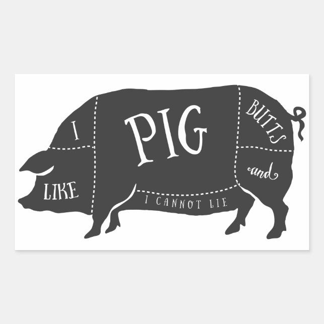 I Like Pig Butts and I Cannot Lie Rectangular Sticker (Front)
