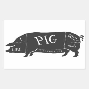I Like Pig Butts and I Cannot Lie Rectangular Sticker