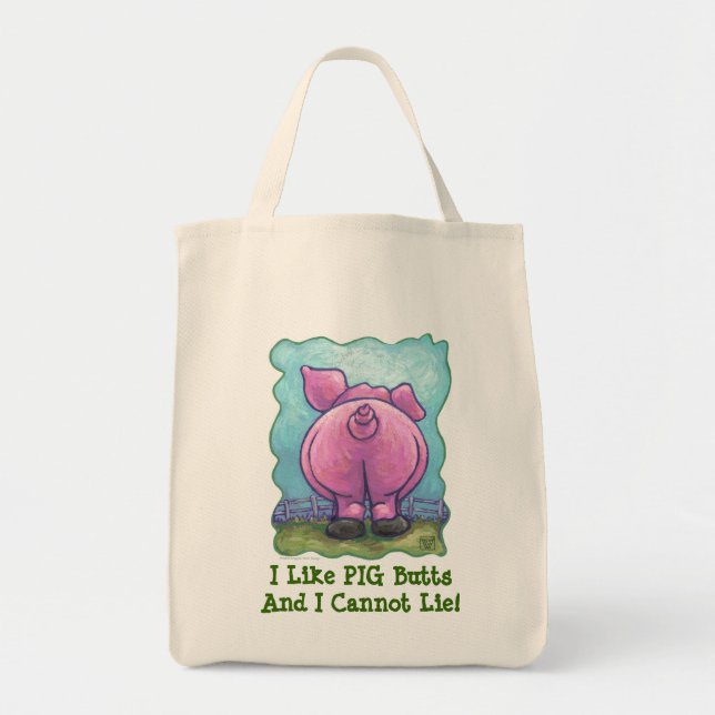 I Like Pig Butts Cute Pig Tote Bag (Front)