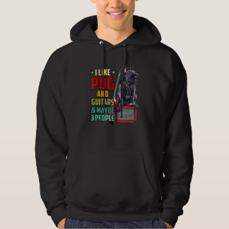 I like Pug and guitar and maybe three people vinta Hoodie