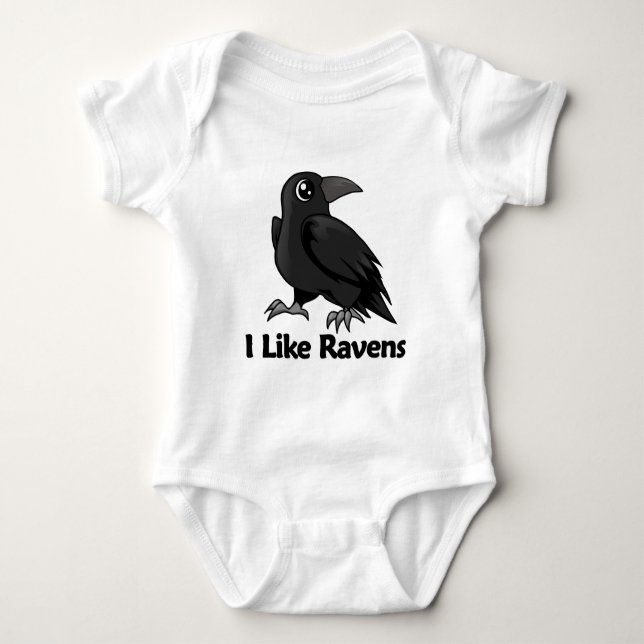 I Like Ravens Baby Bodysuit (Front)