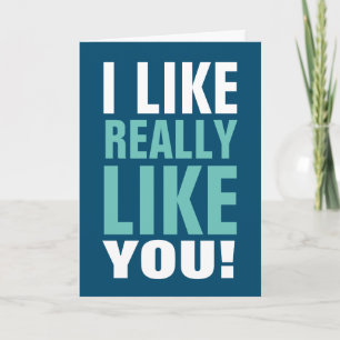 I like really like you funny typography Valentine Holiday Card