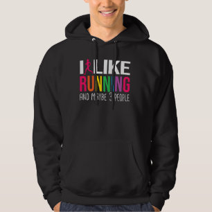 I Like Running And Maybe Three People Colourful G Hoodie