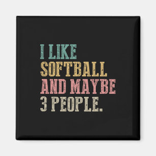 I Like Softll And Maybe 3 People Funny Vintage Sof Magnet