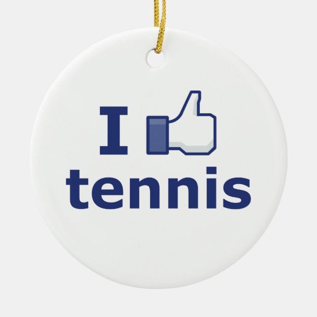 I Like Tennis Ceramic Tree Decoration (Front)