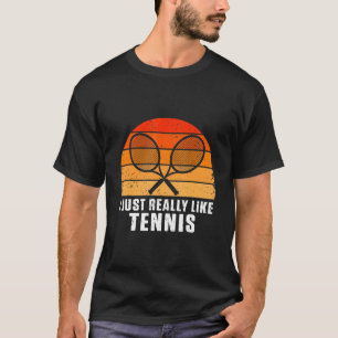 I Like Tennis Retro Vintage Racket Ball Court Matc T-Shirt