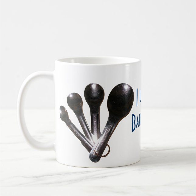 "I Like to Bake Stuff" Measuring Spoons Mug (Left)