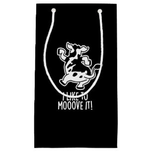 I Like To Moove It Funny Cow Pun Dark BG Small Gift Bag