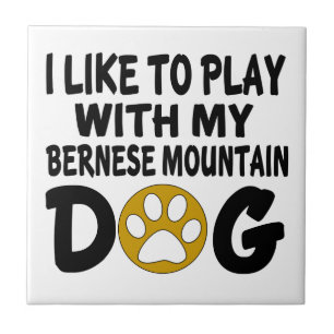 I Like To Play With My Bernese Mountain Dog Tile
