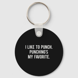 I Like To Punch Funny Love Boxing Saying Gym Train Key Ring