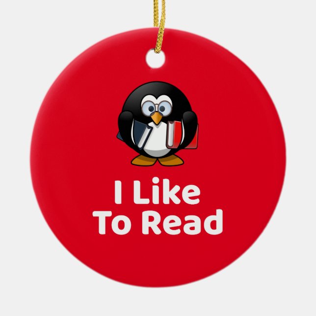 I Like To Read Ceramic Tree Decoration (Front)